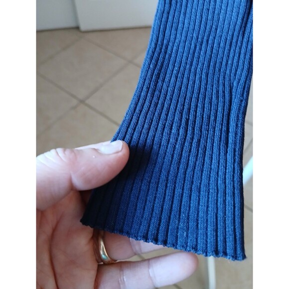 Babaton Womens Cardigan Blue Navy Long Sleeve Button V-neck XS Sweater Classic - Picture 4 of 14